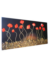 Peintures à L'huile Canvas Fleur Qualité 60*120cm Fantastique 