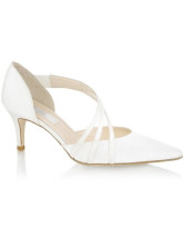 Princess Kate Gorgeous White 2 3/5'' High Heel Sheepskin Patent Leather Wedding Shoes