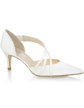 Princess Kate Gorgeous White 2 3/5'' High Heel Sheepskin Patent Leather Wedding Shoes