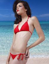 Sexy Bustier Rouge Tanga Chinlon bikini maillot de bain pour femmes
