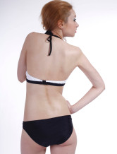 Populaires en nylon noir blanc maillot de bain deux pièces bikini Mesdames