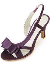 Fashion Purple Ladies 2 3/4'' High Heel Satin Shoes
