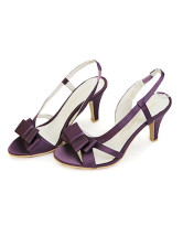 Mesdames Mode Purple 2 3 / 4  '' High souliers de satin talon