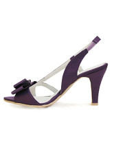 Mesdames Mode Purple 2 3 / 4  '' High souliers de satin talon