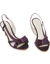 Mesdames Mode Purple 2 3 / 4  '' High souliers de satin talon