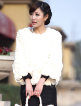 beau manteau de fourrure jaune clair Cony cheveux