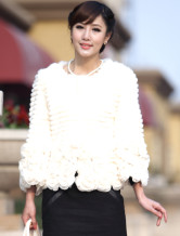 beau manteau de fourrure jaune clair Cony cheveux