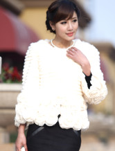 beau manteau de fourrure jaune clair Cony cheveux