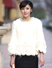 beau manteau de fourrure jaune clair Cony cheveux