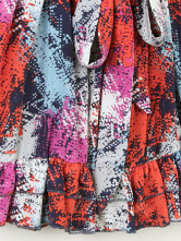ファッション花Vネックシフォンレディースドレス