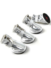 Hottest Silver PU Zipper Pets Shoes