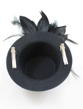 Black Hat gaze mariage Feather Velvet mariée