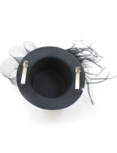Strass Black Feather Hat gaze de mariage pour la mariée