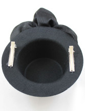 Elegant Imitation Tissu Noir Pearl chapeau de velours de mariée mariage