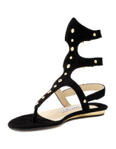Hot mouton noir Boucle Sandals Gladiator Mode