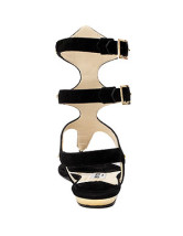Hot mouton noir Boucle Sandals Gladiator Mode