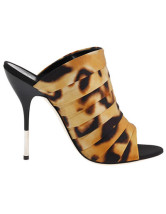 Sandales de style de léopard et à talons hauts en peau de mouton 