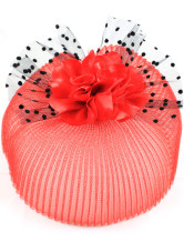 Dentelle Red Hat gaze de mariage fleur pour la mariée