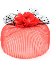 Dentelle Red Hat gaze de mariage fleur pour la mariée