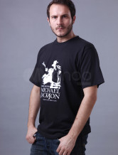 Beau Black manchons d'impression col rond courtes 100% coton pour hommes T-shirt
