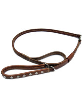 Collier Pour Chien Décoration Clou Cuir de Vache Brun de la mode120cm*1.5cm*7mm 