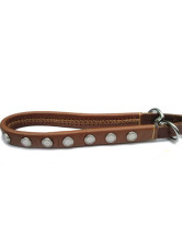 Collier Pour Chien Décoration Clou Cuir de Vache Brun de la mode120cm*1.5cm*7mm 
