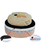 Couchage Pour Chien Coton Broderie Suède Chic Oval Rose Classique 70*60*20cm 