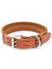 Collier Pour Chien Décoration Clou Cuir de Vache Brun Clair de la mode 70cm*5cm*7-8mm 