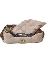 Couchage Pour Chien Peluche Courte Léopard PU Sofa Chien Yuppie 71*53*22cm  