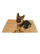 Couchage Pour Chien Broderie Double Peluche Courte Brun de la mode 90*70cm*10mm