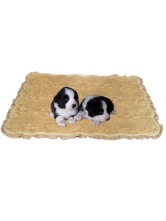 Couchage Pour Chien Broderie Double Peluche Courte Brun de la mode 90*70cm*10mm