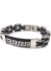 Black And Silver Titanium Steel Cool Men's Bracelet