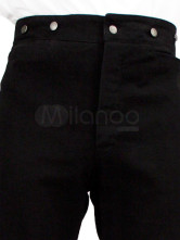 pantalons classique noir steampunk pour hommes en Cotton