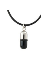 Concise noir et argenté Homme Acier Titane Pendentif