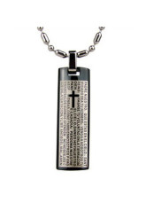 Concise argenté et noir pour Homme Acier Titane Pendentif