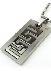 Concise argenté Homme Acier Titane Pendentif