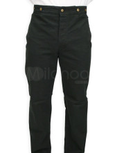 cool pantalons noir steampunk pour hommes en Cotton