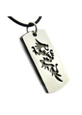 Cool argenté et noir 925 hommes Silver Dragon Pendentif Imprimer