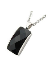 Cool argenté et noir Mens Titanium Steel Cornaline Pendentif