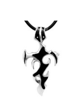 Cool argenté et noir pour Homme Acier Titane Pendentif