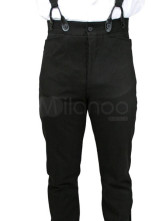 de fabuleux pantalons noir steampunk pour hommes en Cotton
