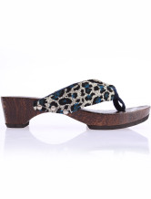 Glamorous Leopard Gray 1 3 / 5  '' talon plat Sabots Femmes