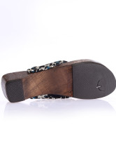Glamorous Leopard Gray 1 3 / 5  '' talon plat Sabots Femmes