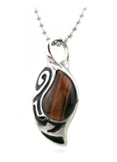 Grande argenté Mens Titanium Steel tigre pendentif