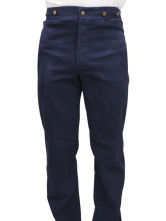 de beau pantalons steampunk pour hommes bleu foncé en Cotton