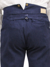 de beau pantalons steampunk pour hommes bleu foncé en Cotton
