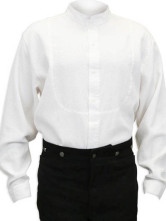 une belle chemise blanche steampunk avec manches pour hommes en Cotton