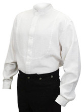 une belle chemise blanche steampunk avec manches pour hommes en Cotton