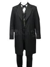 pantalons moderne noir steampunk pour hommes en Cotton
