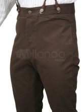 pantalons moderne marron noisette steampunk pour hommes  en Cotton